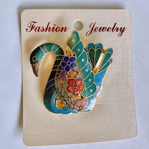 Peacock Medal Brooch